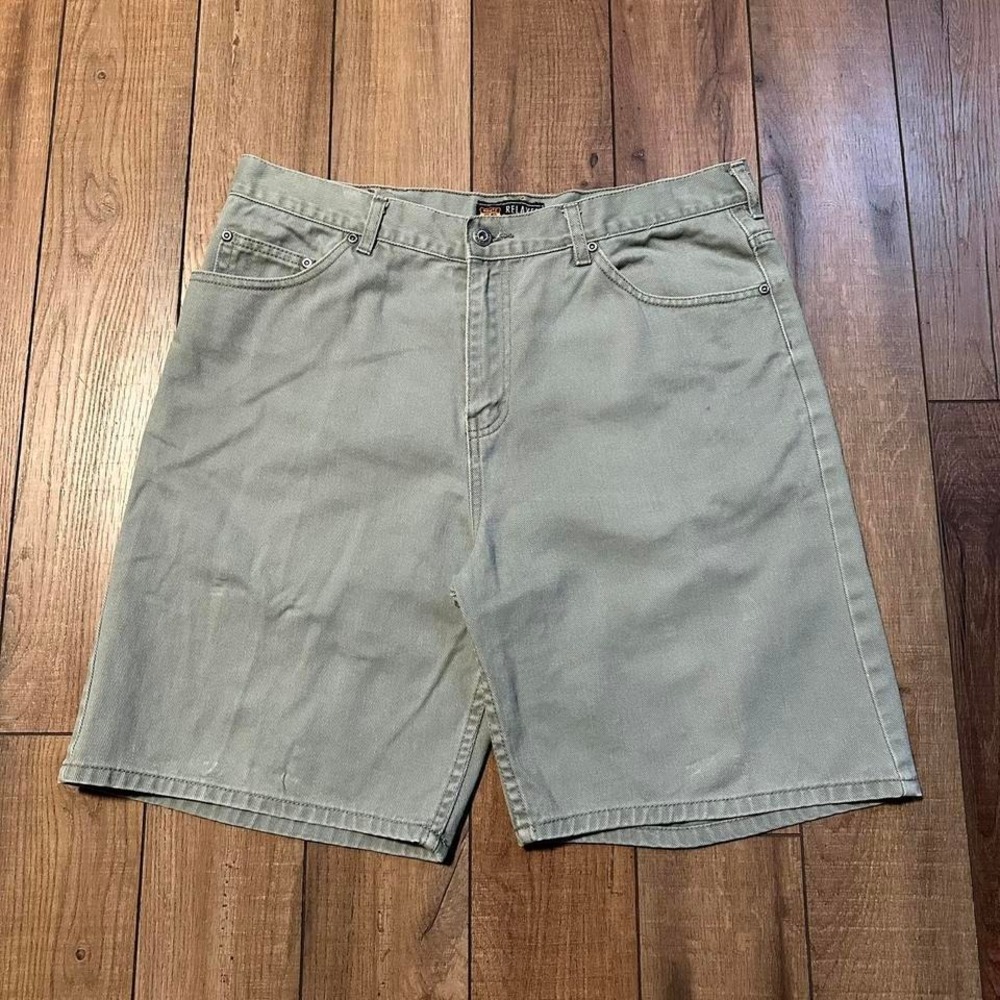 Vintage Route‎ 66 Baggy Jean Shorts Jorts Men's 36 Light Green